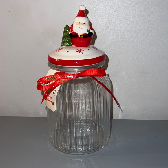 CHRISTMAS JAR WITH SANTA 🎅🏻 TOPPER - Picture 1 of 3